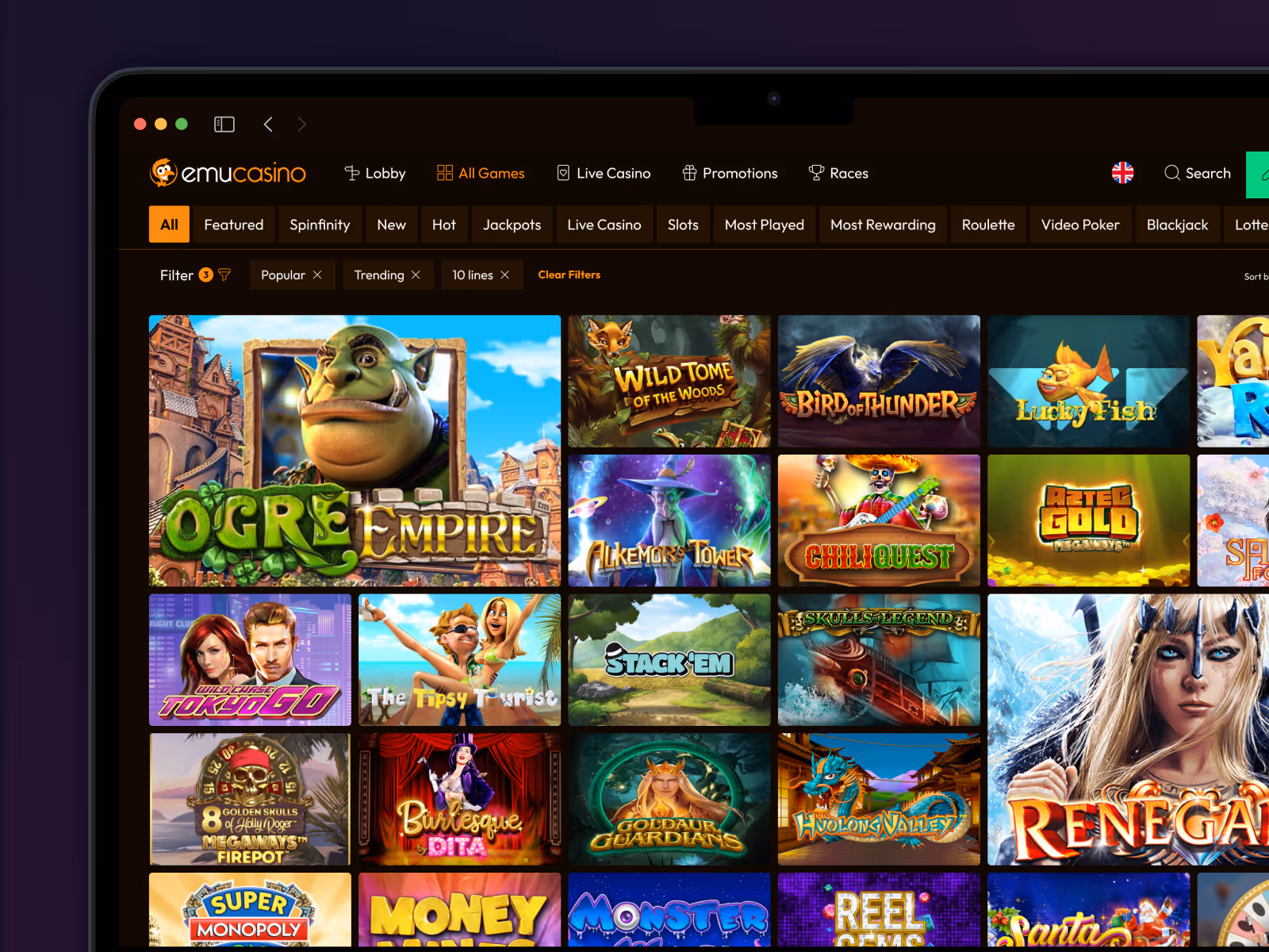 Emu Casino website