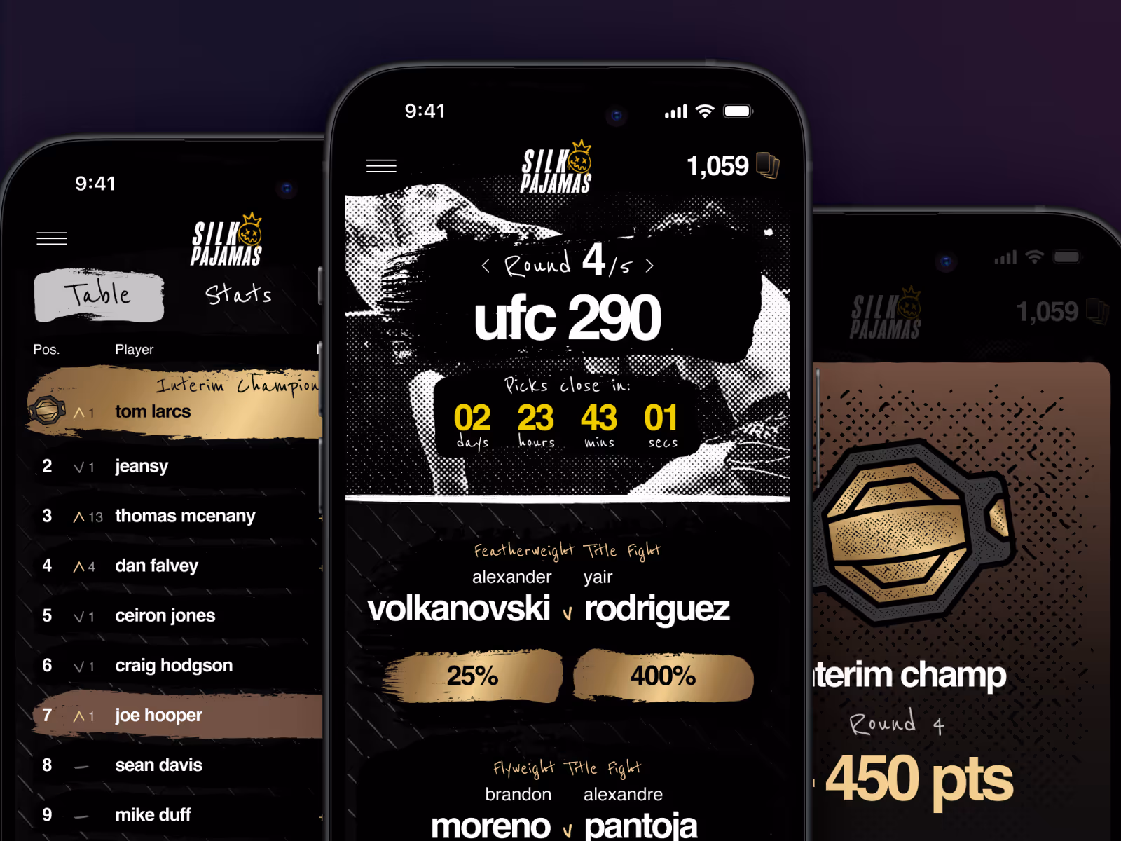 Silk Pajamas UFC tournament betting app